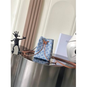 Celine 10M742 SAILOR Ultra Small Denim Printed Bucket Bag 10M743