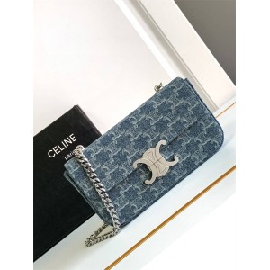 Celine 115202 CLAUDE denim chain bag 197993