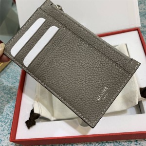 celine lady calf leather card case short zipper card holder CL4157