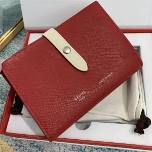 Celine classic STRAP medium colorblock grained cow leather wallet