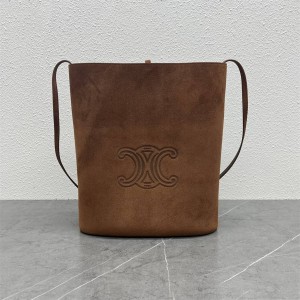 Celine 118116 TRIOMPHE suede bucket bag