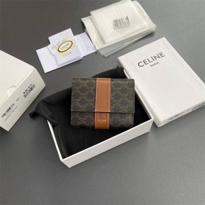 Celine 10D572 Small Logo Printed Three Fold Wallet