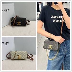 Celine 10L972 MULTIPOCHETTE logo printed mini crossbody bag