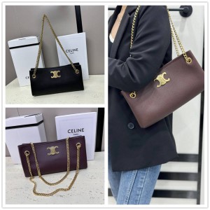 Celine 114253 Newspaper TRIOMPHE Chain Handbag
