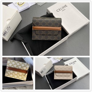 Celine 10E242 Logo Printed Business Card Bag