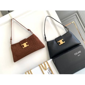 Celine 113673 TRIOMPHE SOFT Cow Leather Handbag Chain Bag