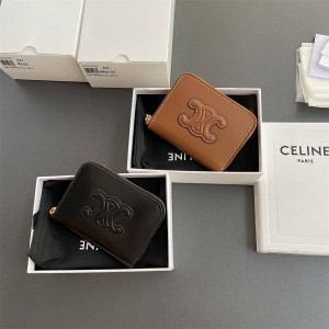 Celine 10K533 TRIOMPHE Short Zipper Wallet