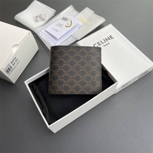 Celine 10B652 Logo Printed Double Fold Wallet