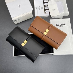 Celine 10M033 TRIOMPHE16 Shiny Beef Leather Wallet