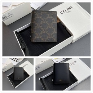 Celine 10M102/10M103 TRIOMPHE Pendant Logo Printed Short Wallet