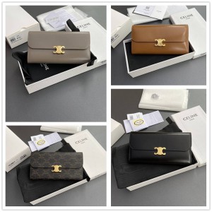 Celine 10E312/10E313 TRIOMPHE Logo Printed Large Wallet