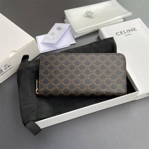 Celine 10B552 Large Logo Printed Zipper Wallet 10L552