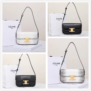 Celine 194144 Lizard/Crocodile Pattern CLAUDE Shoulder Backpack