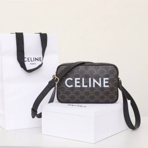 Celine 194502 Logo Printed Medium Postman Bag Camera Bag