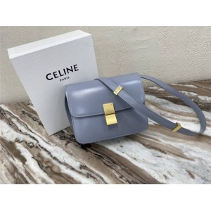 celine new TEEN CLASSIC smooth leather shoulder bag Arctic Blue
