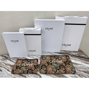 celine official website PARIS floral jacquard small clutch 10D672