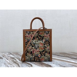 Celine CABAS Floral Jacquard Wagyu Leather Small Vertical Handbag 192082