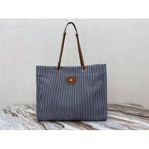 celine CABAS striped fabric square handbag shopping bag 192802