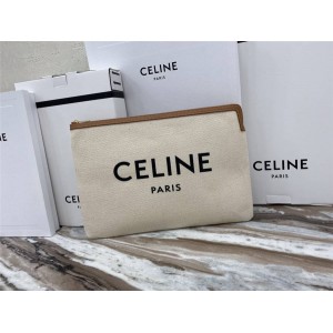 celine large printed artificial leather and cow leather clutch 10B802