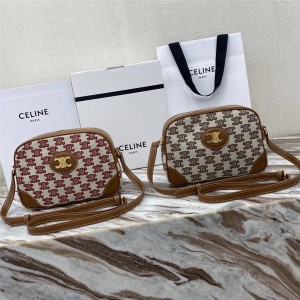 celine official website TRIOMPHE embroidered fabric camera bag 194332