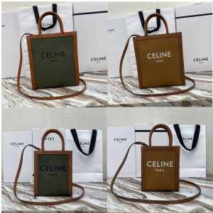 Celine CABAS canvas and leather vertical tote bag 193302/192082