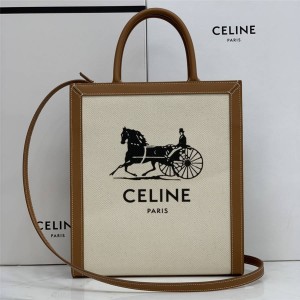 Celine CABAS small SULKY printed fabric vertical canvas handbag 192082