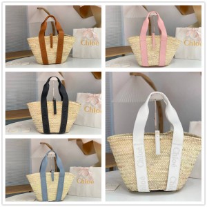 Chloe CHC23SS303J66 SENSE Medium Handbag Woven Vegetable Basket Bag