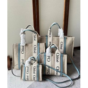 Chloe WOODY linen mini/small/medium/large tote bag