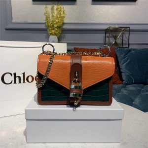 Chloe official website new crocodile pattern GIRLS ABY lock chain bag