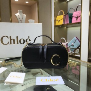 chloe new C Bag calfskin cosmetic box bag chain bag