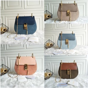 chloe official website classic Drew stitching suede shoulder bag