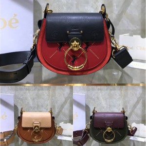 Chloe new color matching leather pony embroidery small TESS handbag