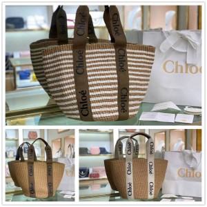 CHLOE CHC22S380G55 WOODY Large Basket Bag Woven Bag