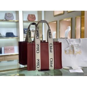 CHLOE WOODY Medium Caramel Calf Leather Tote Bag