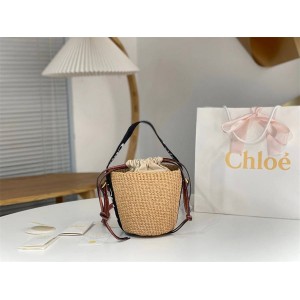 Chloe CHC23AS381L18915 WOODY Small Basket Bag Woven Bucket Bag