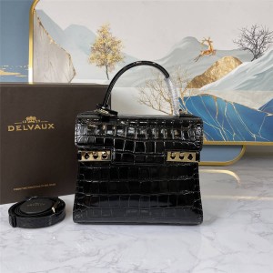 Delvaux black crocodile print Temppete PM handbag