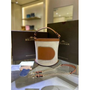 Delvaux Pin Mini Bucket Canvas Bag