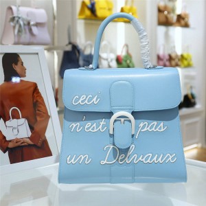 Delvaux Box calf Brillant medium L'humor letter handbag