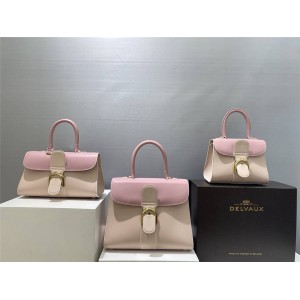 Delvaux three-piece pink box leather Brillant handbag