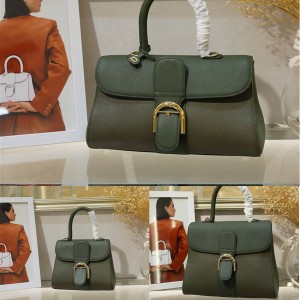 Delvaux Rodéo grained calfskin three-part green Brillant handbag