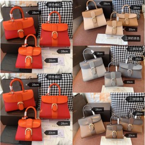 Delvaux three-color box leather Brillant handbag