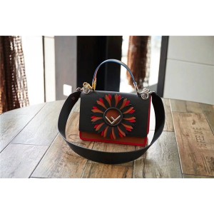 Fendi handbag new color matching chrysanthemum KAN I LOGO handbag