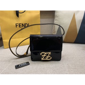 FENDI Patent Leather KARLIGRAPHY One Shoulder Crossbody Bag 8BT317