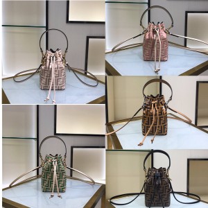 FENDI official website FF leather MON TRESOR mini bucket bag 8BS010