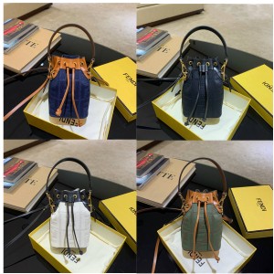 FENDI official website MON TRESOR denim mini bucket bag 8BS010