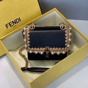 FENDI woven trim KAN I PICCOLA flip mini chain bag