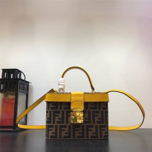 FENDI large cosmetic bag double F LOGO handbag shoulder box bag