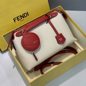 fendi new canvas and leather BY THE WAY medium Boston bag