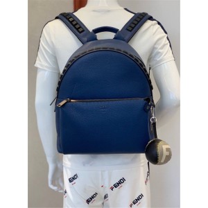 fendi new men's leather handmade backpack school bag