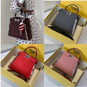 Fendi new woven snakeskin PEEKABOO ICONIC MINI handbag